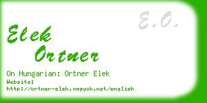 elek ortner business card